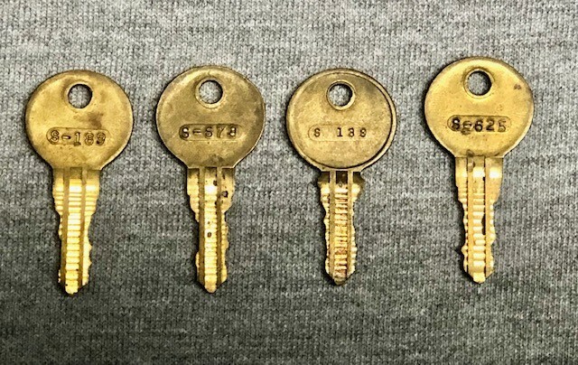 MANY Original Brass "SEEBURG" Wall Box Key sold individually by Lock Code Number