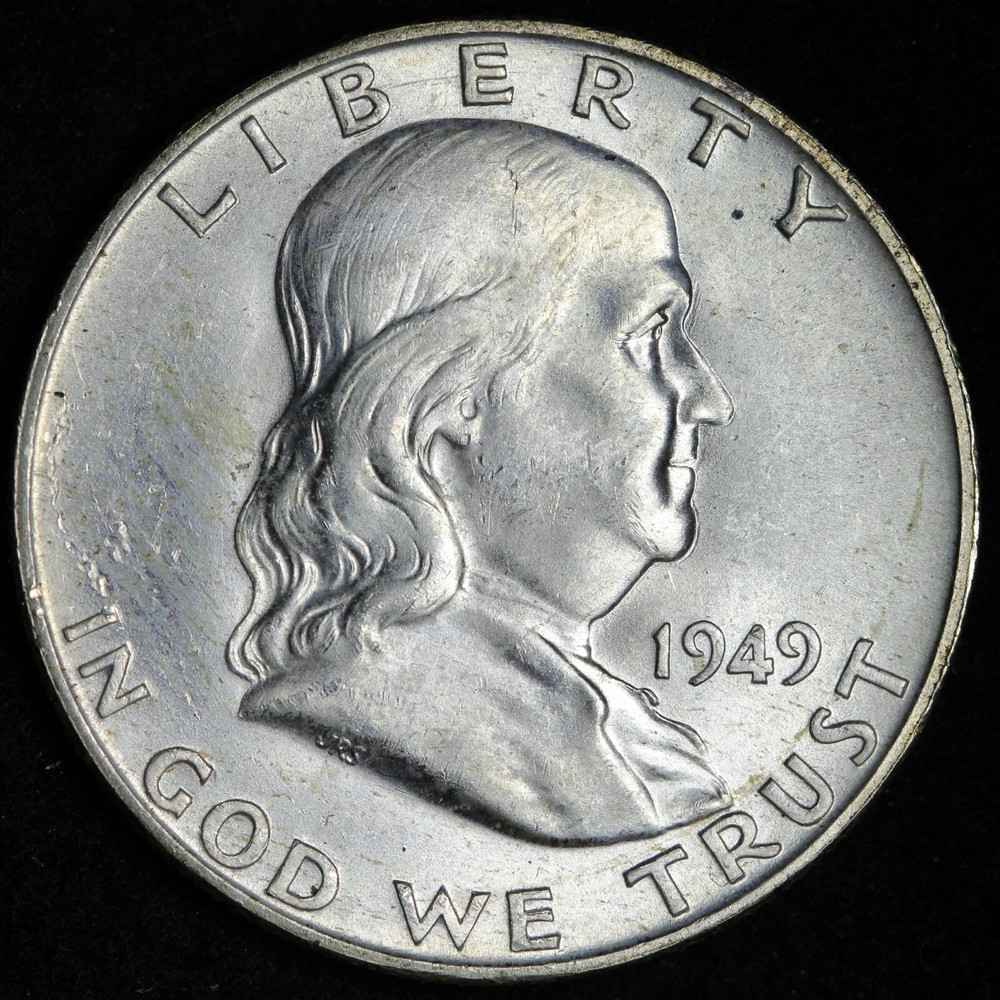 1949-D Franklin Silver Half Dollar BU *UNCIRCULATED* MS FBL E233 SAHT