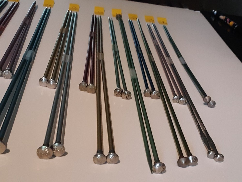 21 Complete Sets Single Point Knitting Needles Boye, Bates, other, 14", 10"
