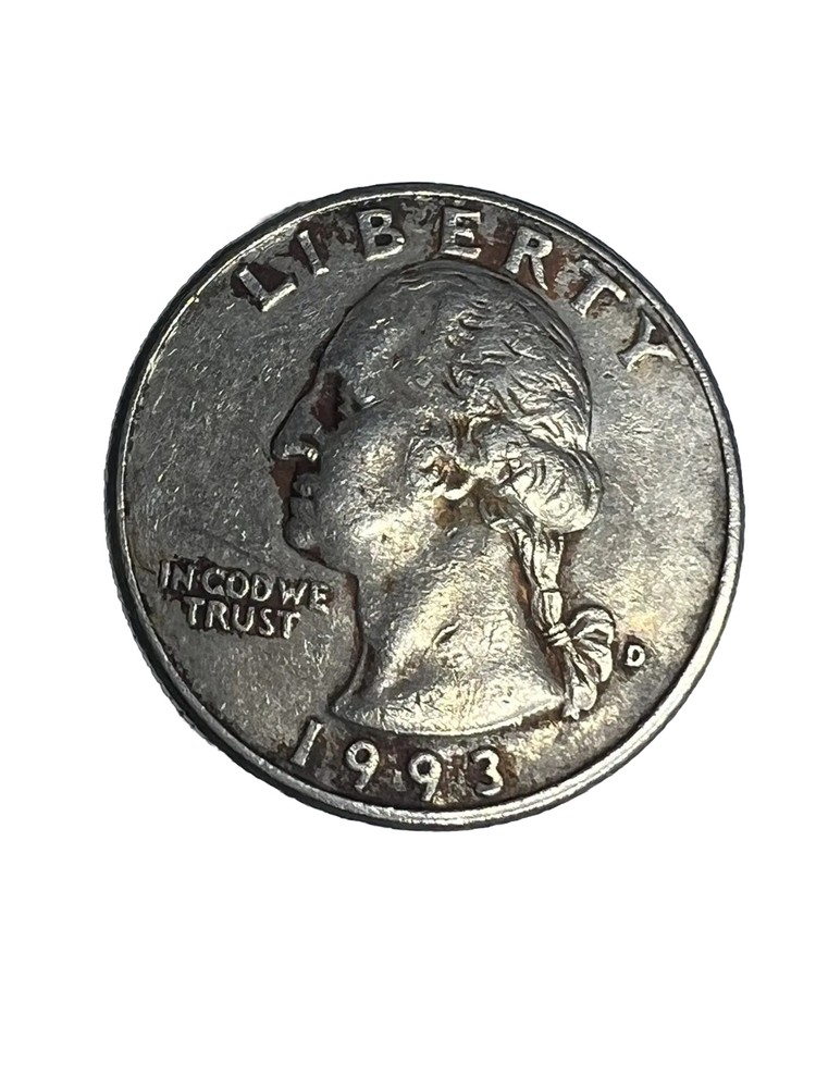 1993 D Washington Quarter Struck Through Grease Error RARE COLOR