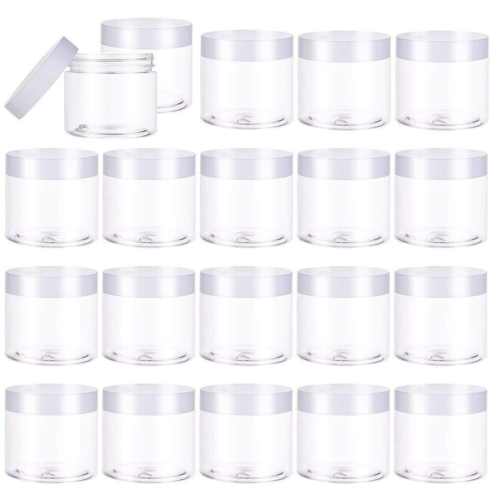 20 PCS 2oz Plastic Empty Jars with Lids | Refillable Storage for Cosmetics