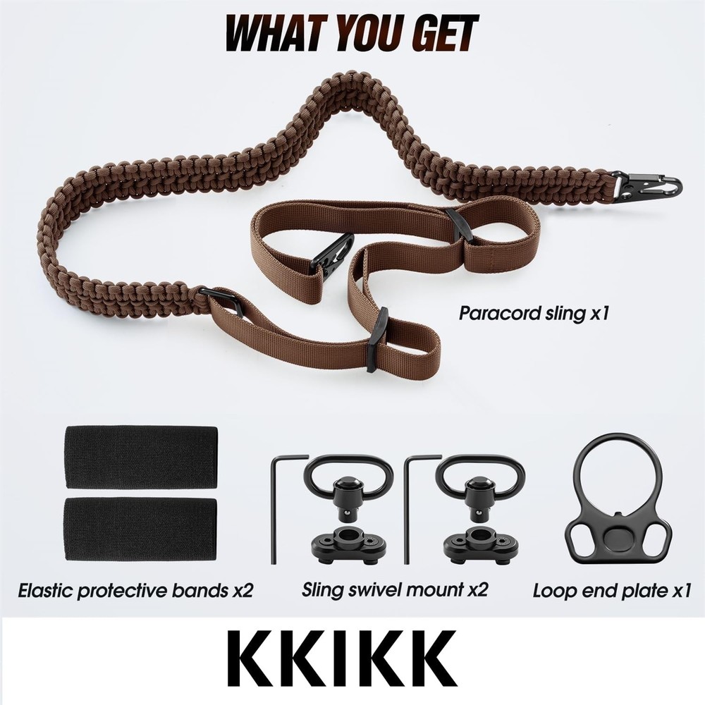 2 Point QD Sling, Two-Point Paracord Sling with Quick-Adjust Length Strap for...