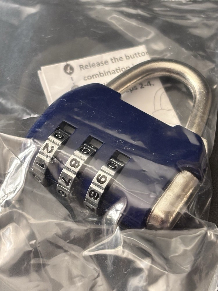 blue 4-digit resettable combination padlocks, suitable for securing gym lockers