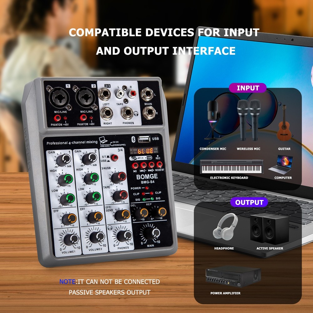 Ultimate Karaoke DJ Bundle - 4-Channel Bluetooth Mixer, Wireless Microphone Set