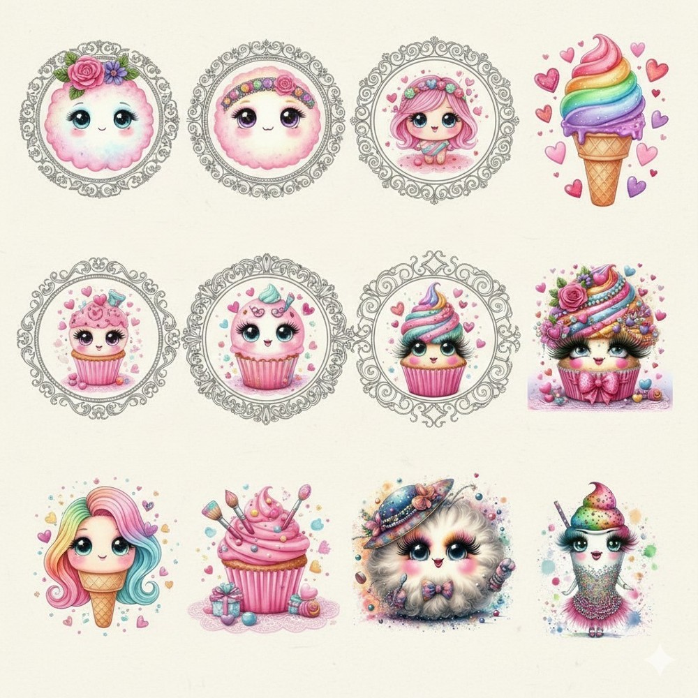 Cute Dessert Embellishments Junk Journal Scrapbook