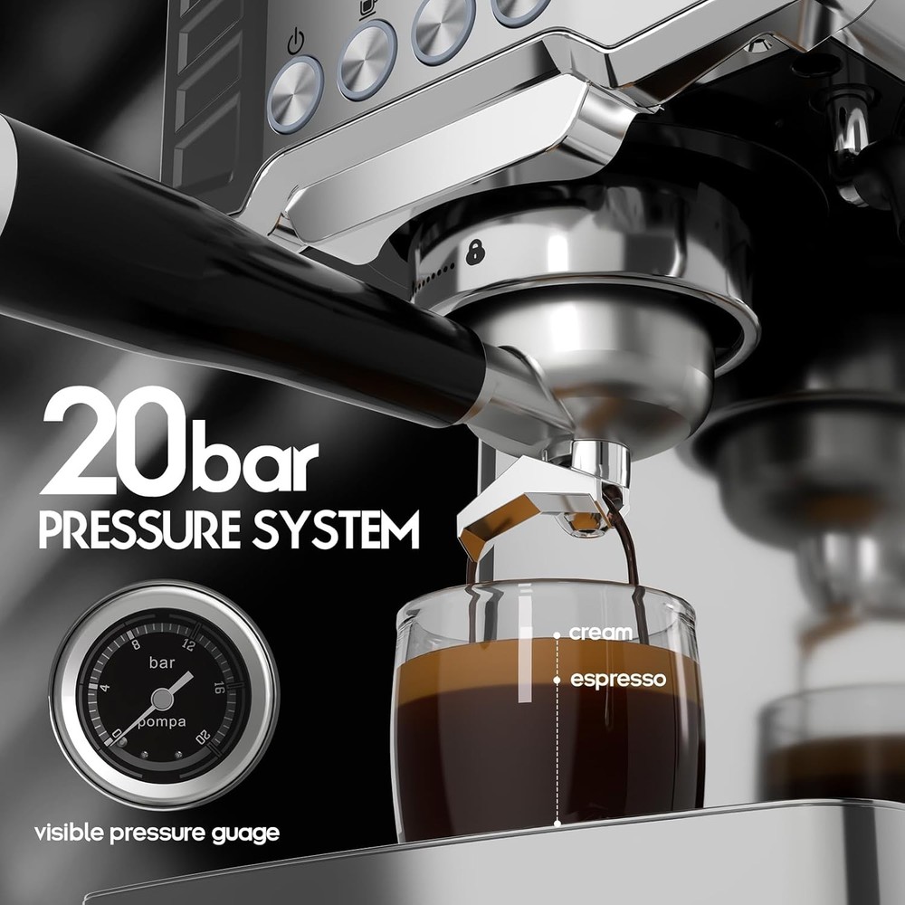 20 Bar Espresso Machine with Steam Wand