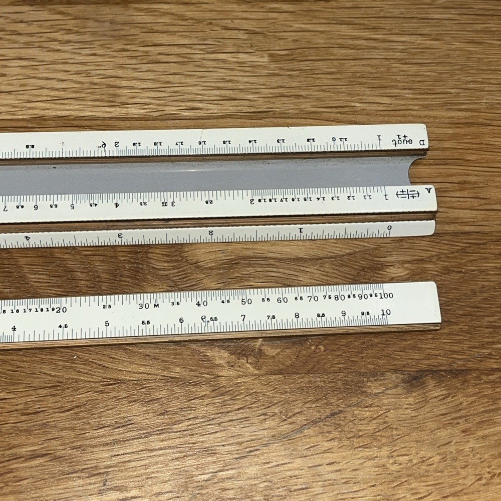 Vintage Sun Hemmi Bamboo Engineering Slide Rule System mid section removes
