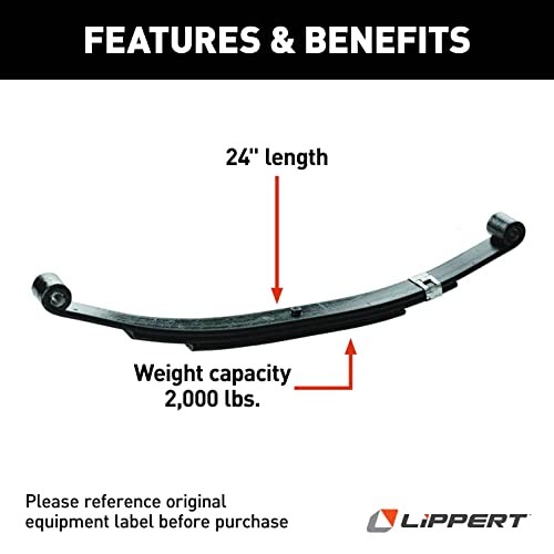 Lippert Replacement 24" Double-Eye Leaf Spring for RV Trailer Suspension