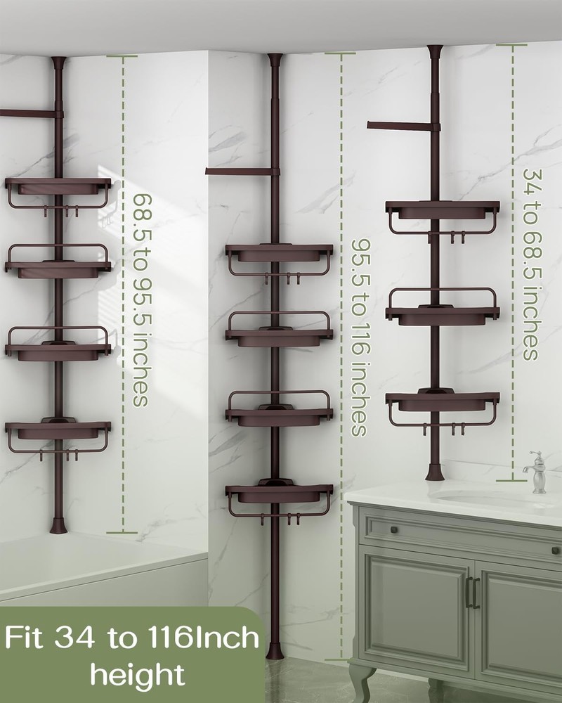 Rustproof Shower Caddy Corner for Bathroom, Bathtub Storage Organizer