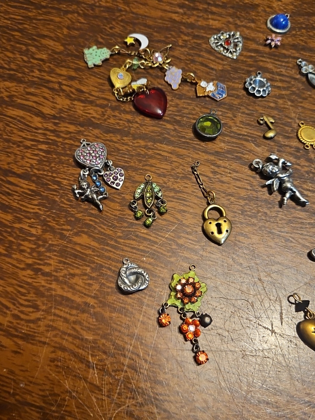 Lot Of 50 Mixed Parts Pcs France Vintage 60s Brass Stampings Findings Jewelry 26