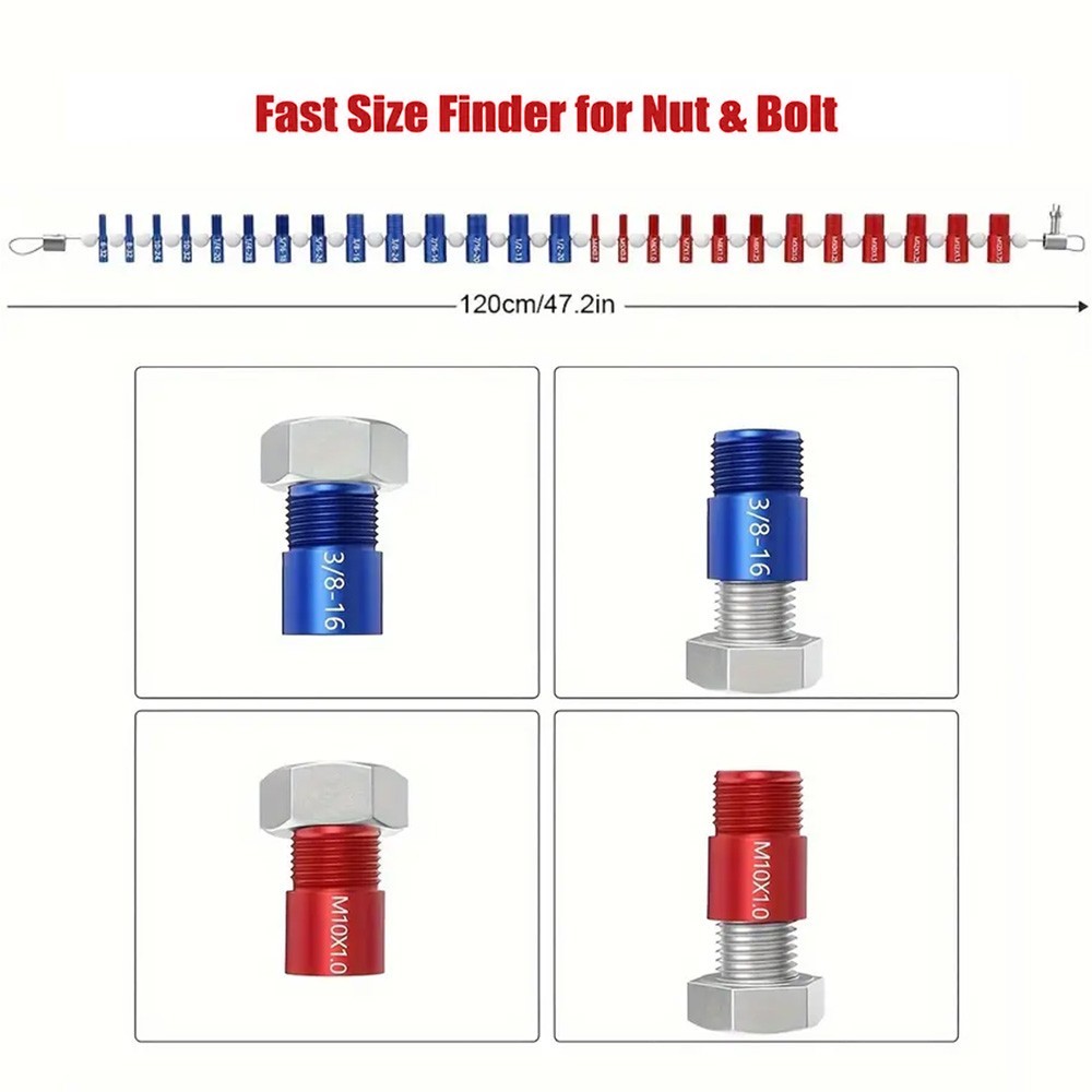 Nut and Bolt Thread Checker Inch & Metric Thread Gauge Nut and Bolt Size Gauge N