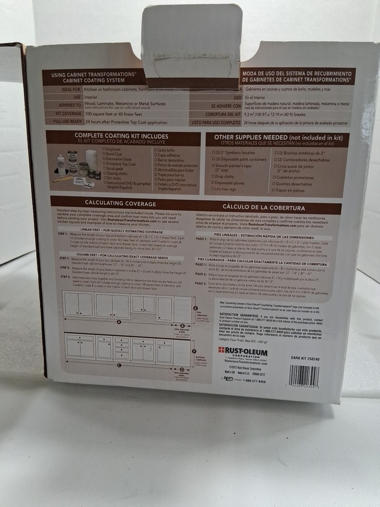 Rust-Oleum 258240 Cabinet Transformations Coating Dark Kit 100sf
