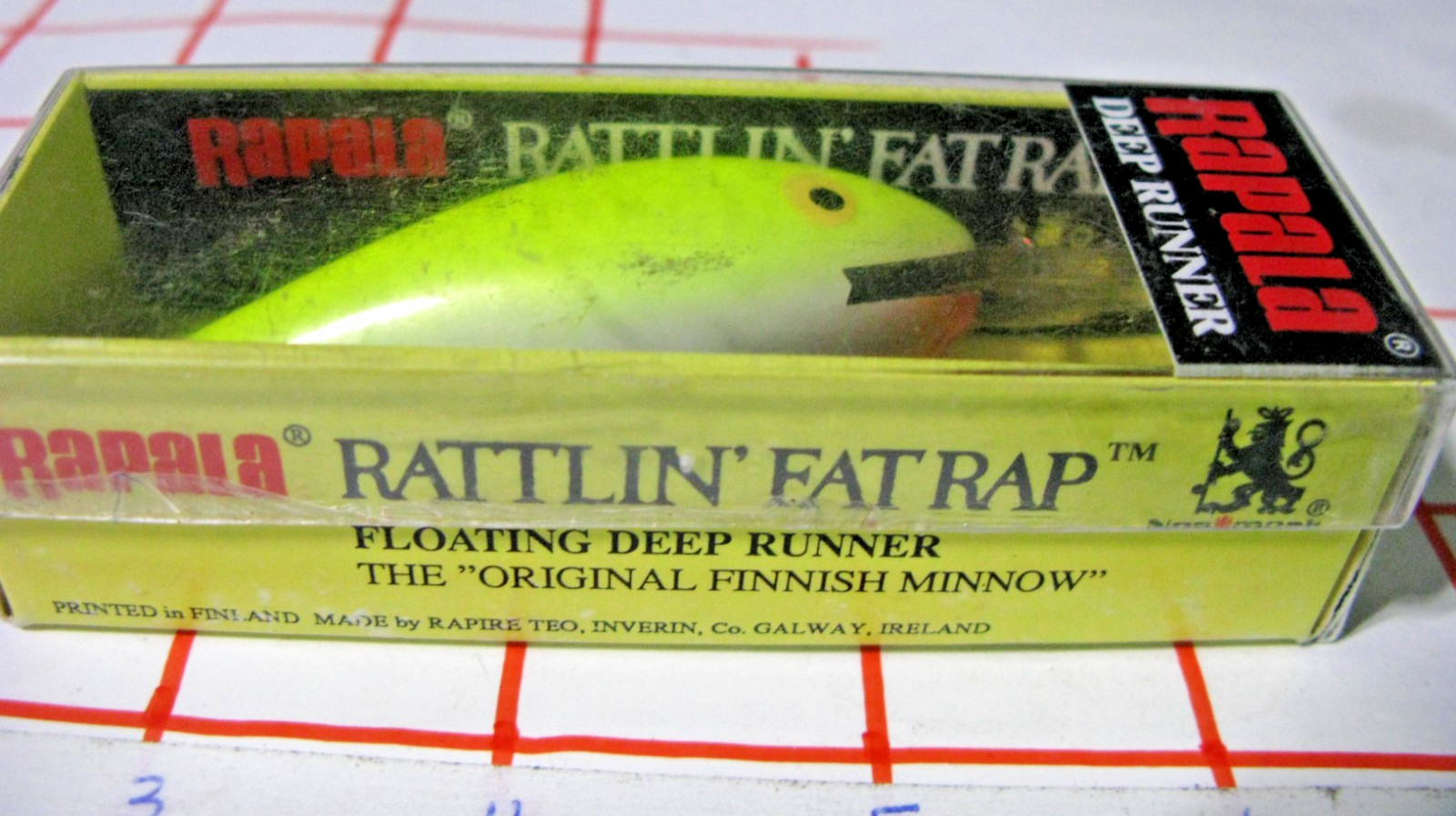 Rapala Rattlin' Fat Rap FR-7 SFC Lure, Sil/Fluo/Char, Dp Runr, 2 3/", 1/oz.- EUC