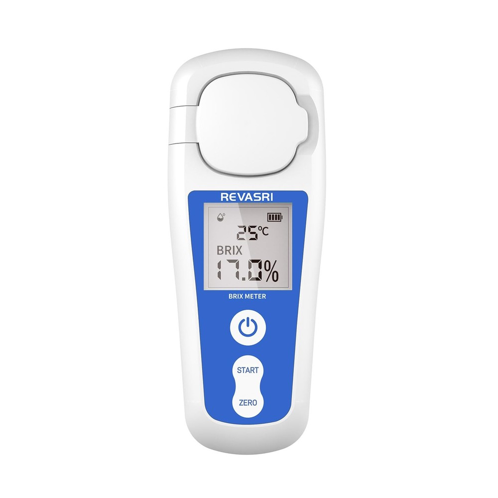 REVASRI Digital Brix Refractometer, Rechargeable Meter for white, blue