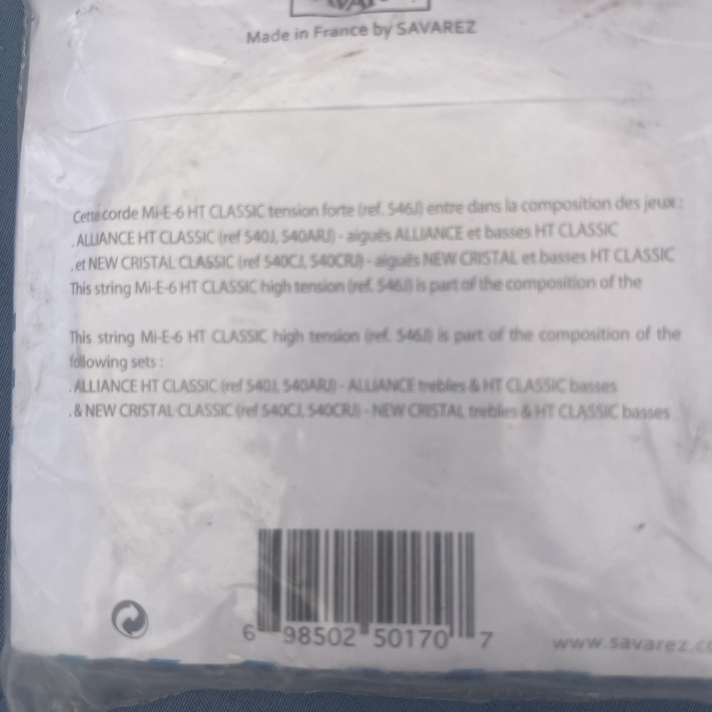 Savarez HT Classic 546J - 6th string (E) high tension .0437