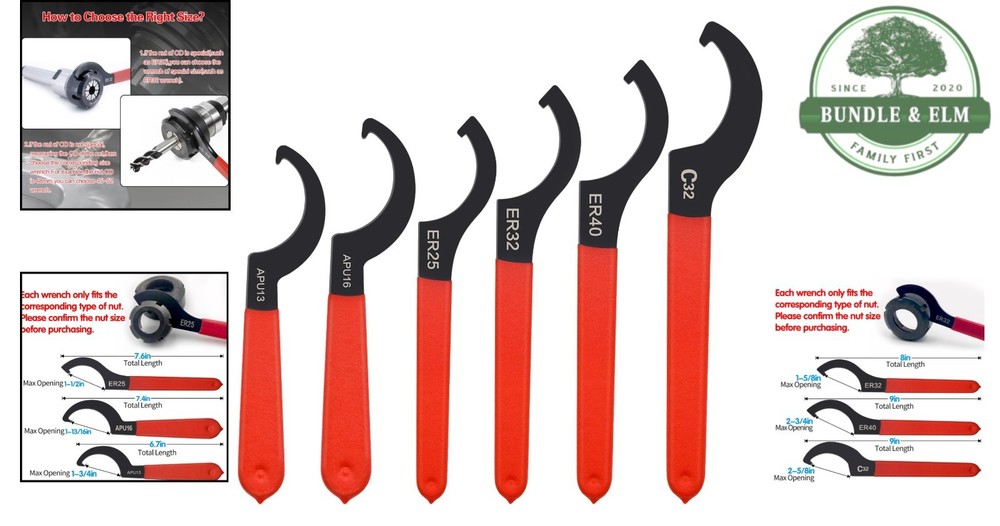 6pcs Adjustable Coilover Spanner Wrench Set for Shock and Suspension Adjustment