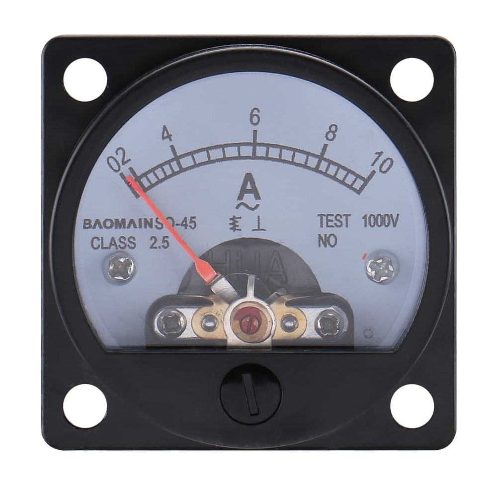 Ammeter AC 0-10A round Analog Panel Meter Class 2.5 Accuracy Black SO-45