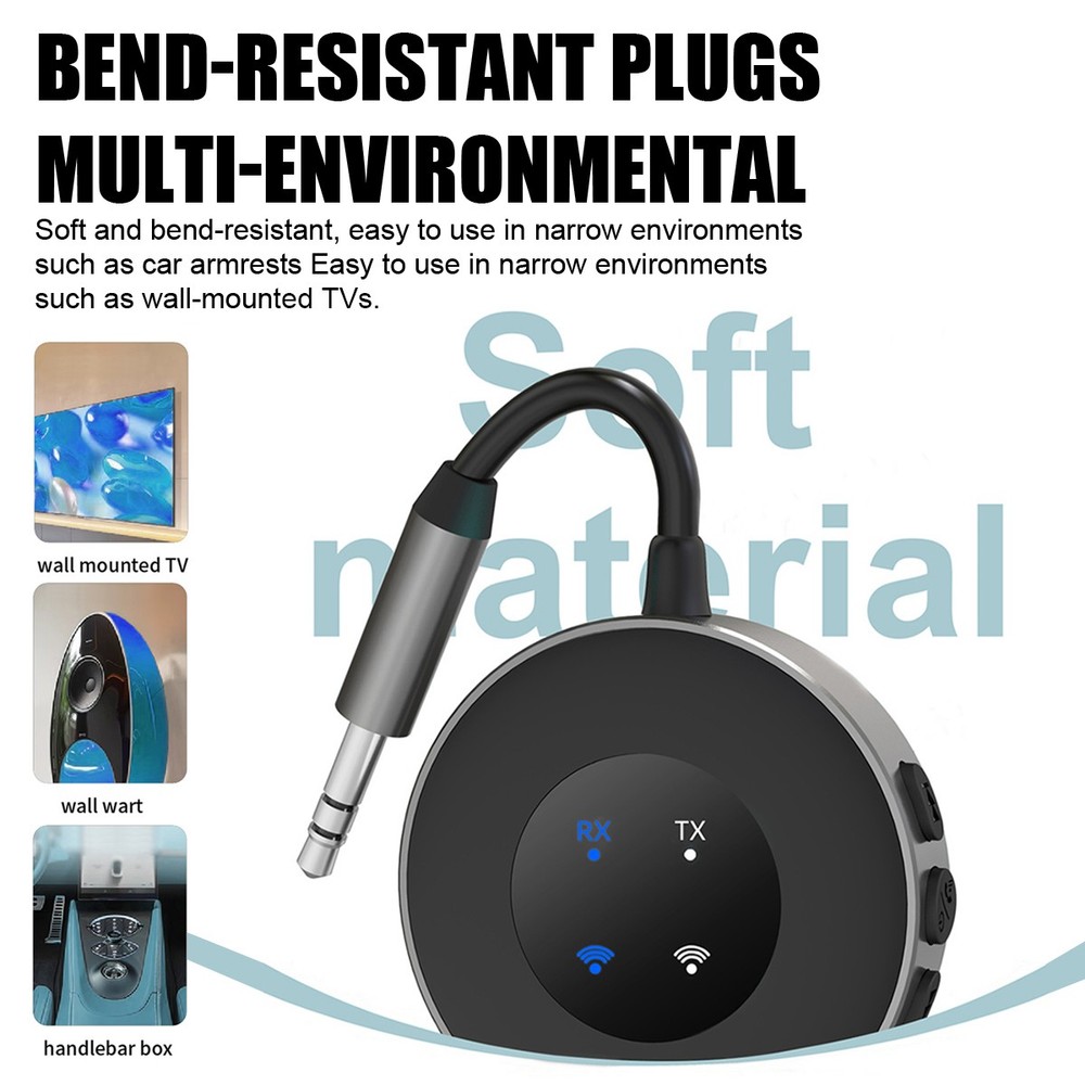 USB Car FM Bluetooth 5.3 Transmitter Receiver Wireless Audio Adapter 3.5mm Aux