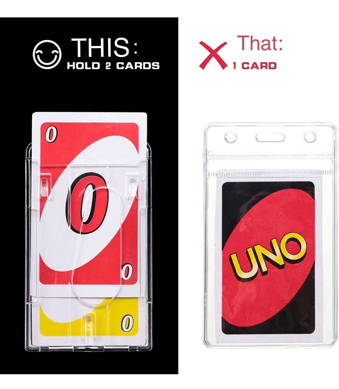 5 Pack ID Badge Holder Vertical Hard Plastic Card Holders - Work Airline Cruise