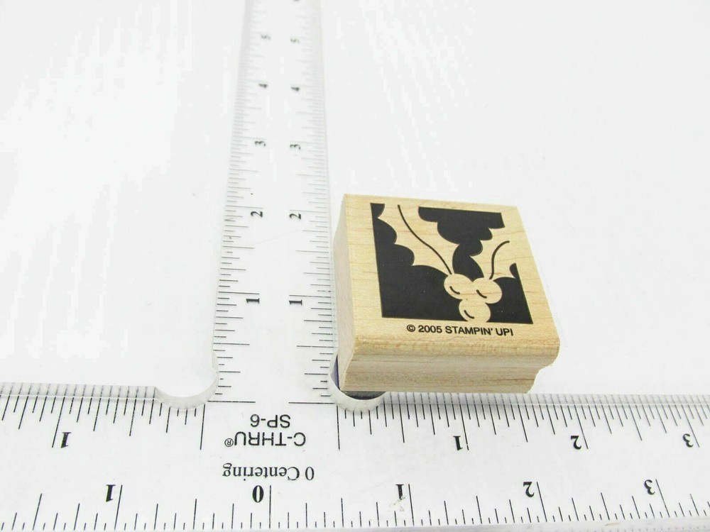 Holiday Holly Leaf Berries Rubber Stamp - Stamp Set E44