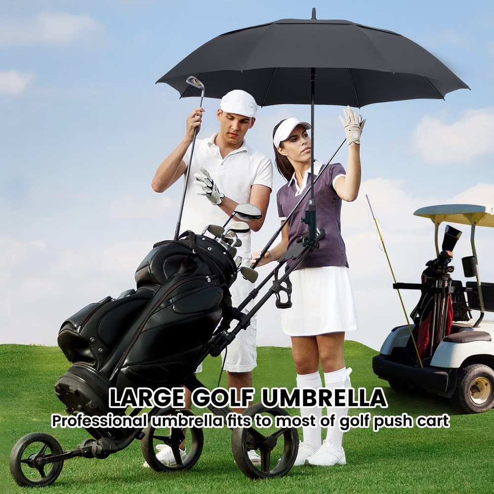 Large Windproof Golf Umbrella Automatic Open Double Canopy