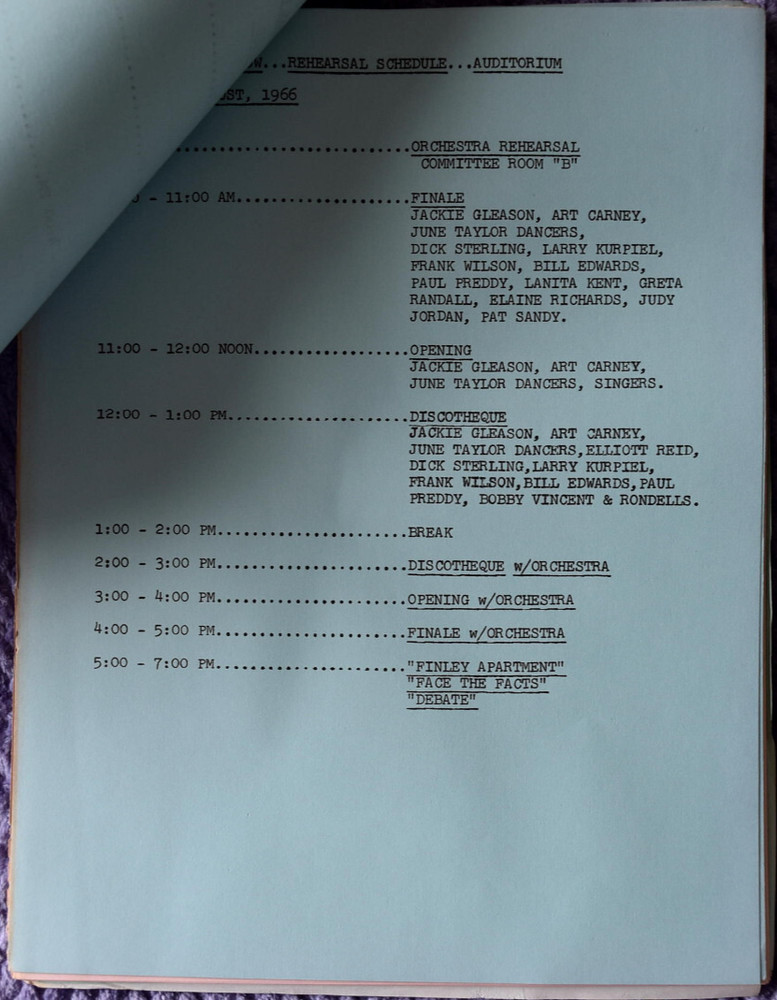 1966 " The Jackie Gleason Show " Original Screenplay Script