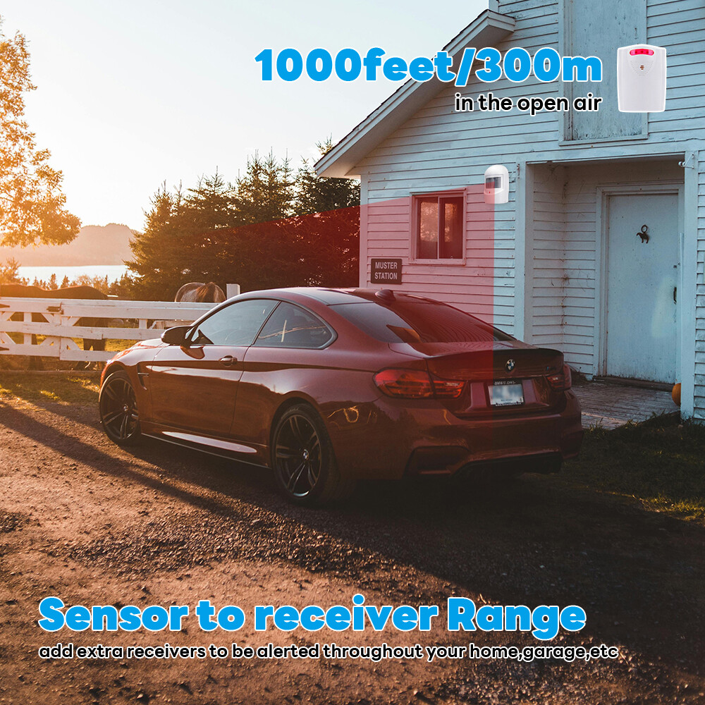 1000FT Wireless Motion Sensor System Driveway Alarm Alert Security Indoor