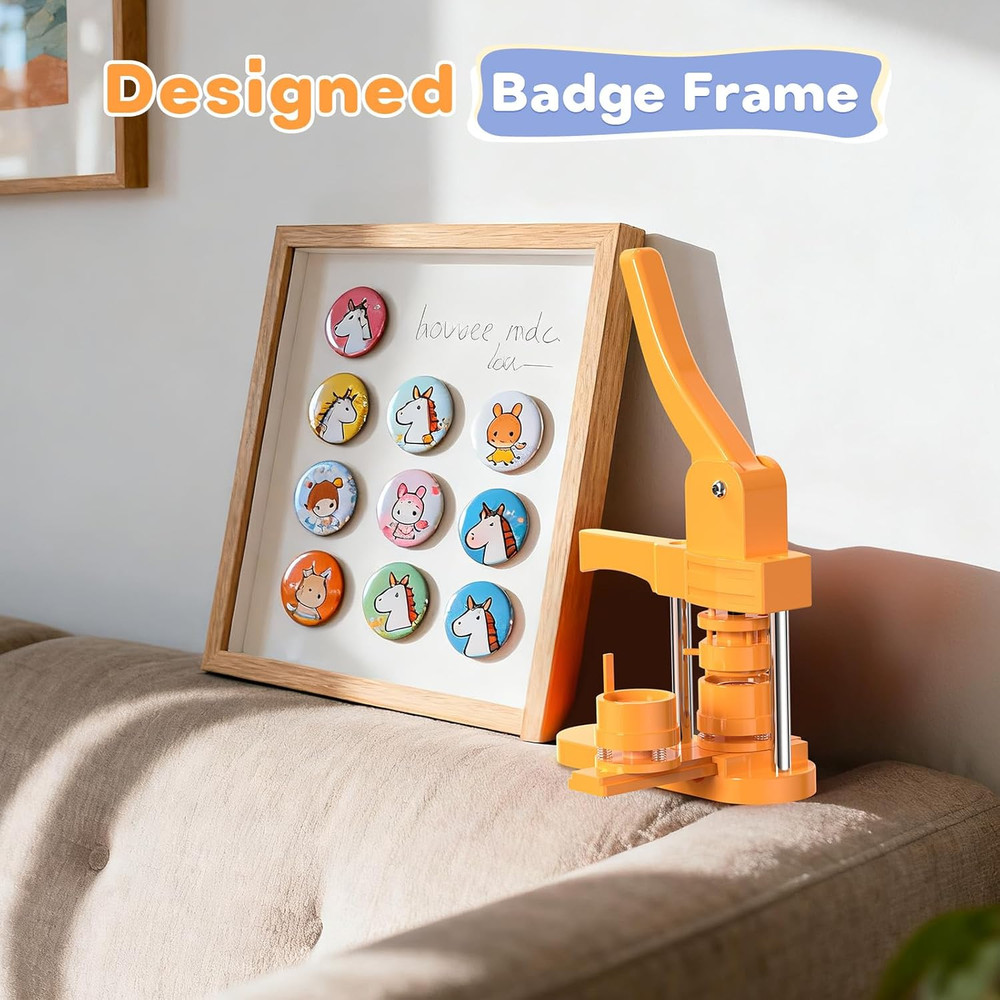 DIY Button Maker Kit - 25+32+44mm with 300 Plastic Backs for Custom Pins