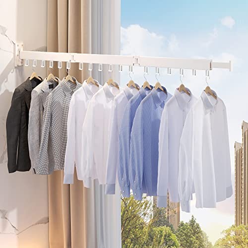 Clothes Drying Rack Wall Mounted,Drying Rack Clothing,Clothes Hanging White