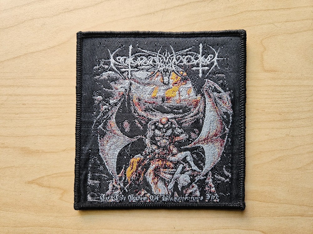 NOCTURNAL MORTUM, SEW ON BLACK BORDER WOVEN PATCH