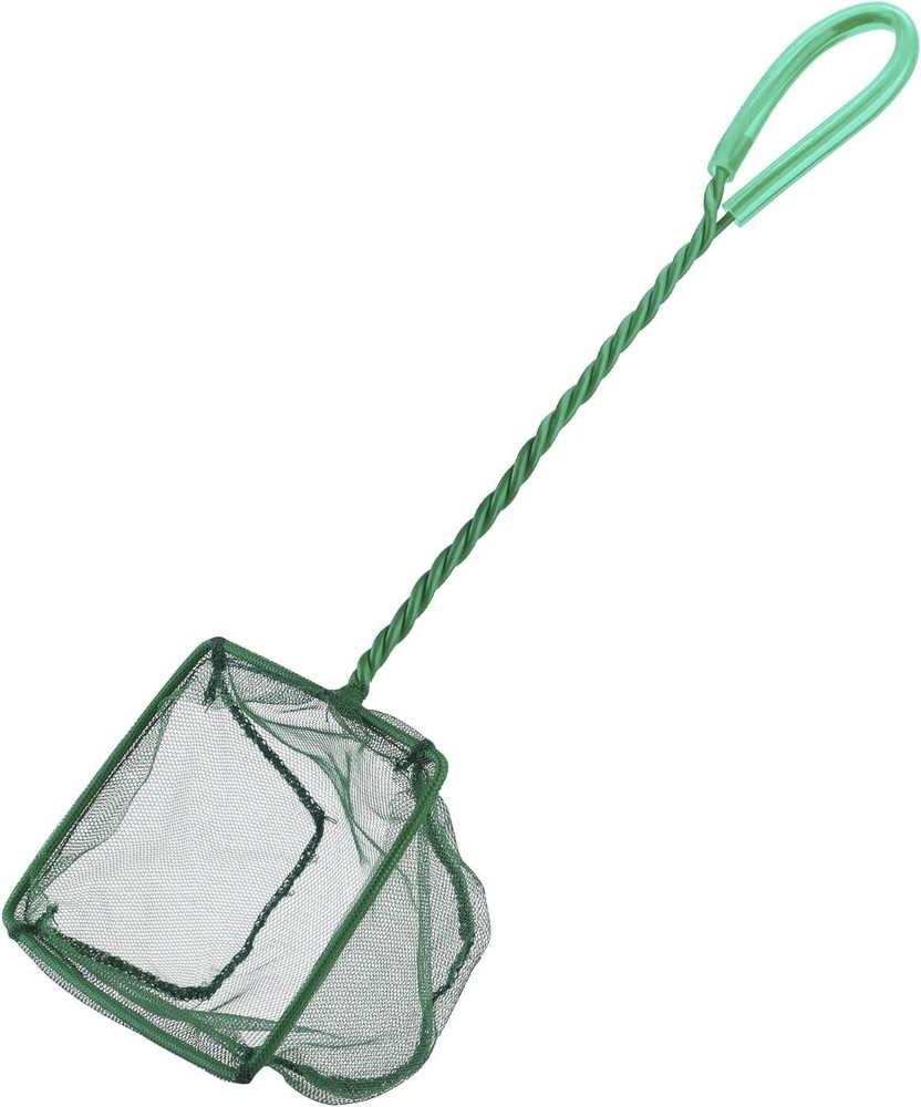 Durable Square Fish Net with Protective Mesh for Safe Transfer & Debris Skimming