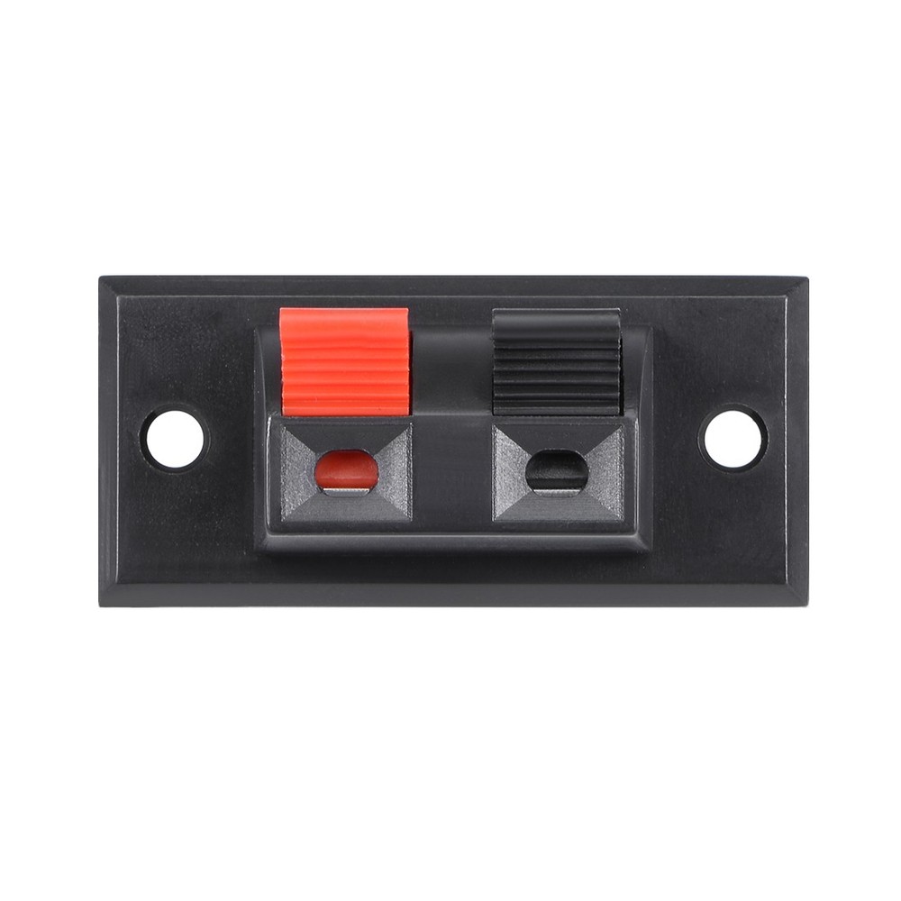 2 x 2 Way Jack Socket Spring Push Release Connector Speaker Terminal Strip Block