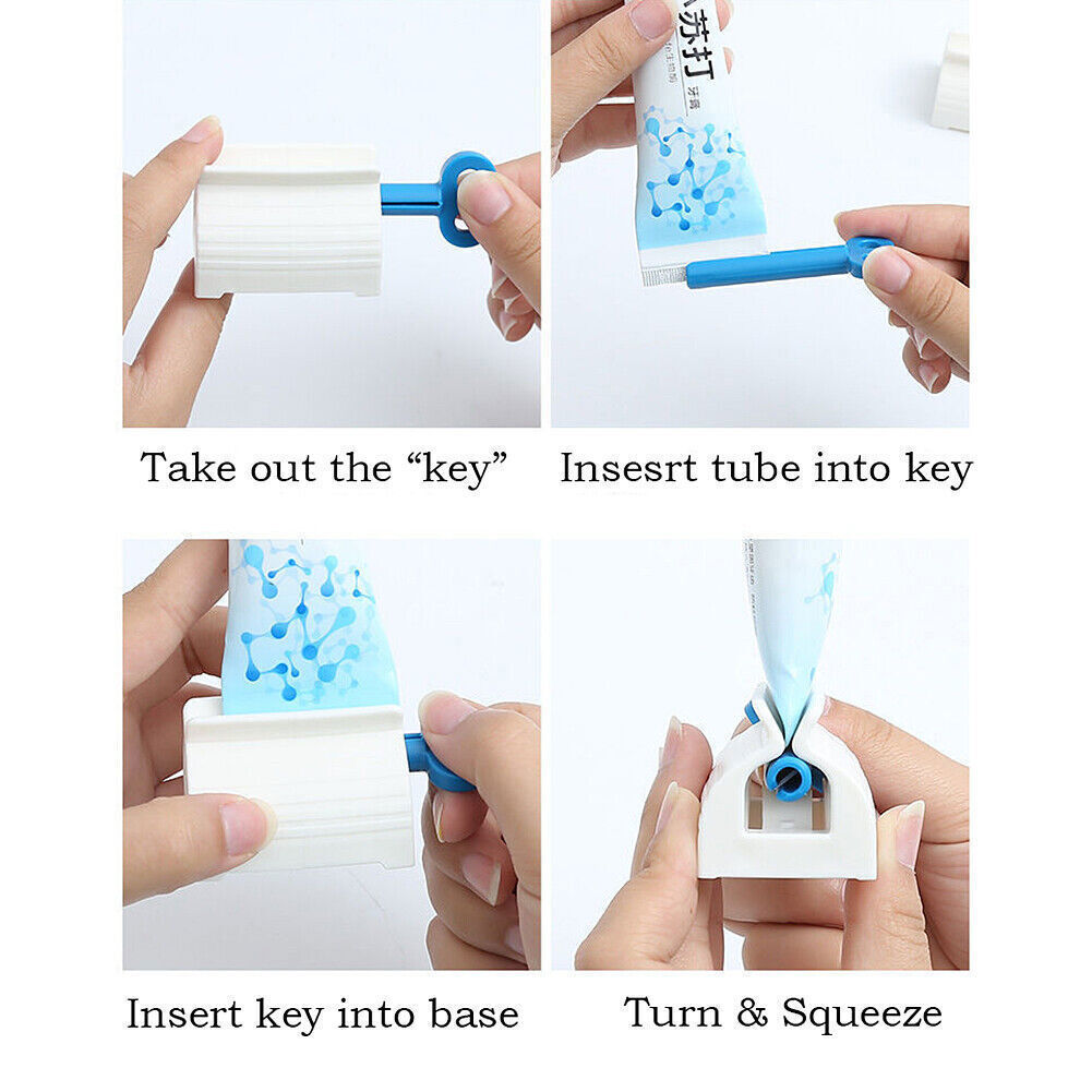 3Pcs Rolling Tube Toothpaste Squeezer Manual Dispenser Seat Holder Home Bathroom