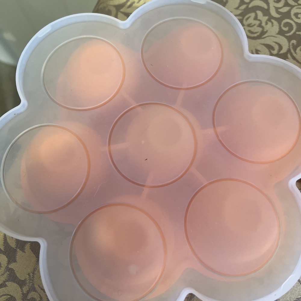 2 Silicone Egg Bite Molds With Lid Orange Color