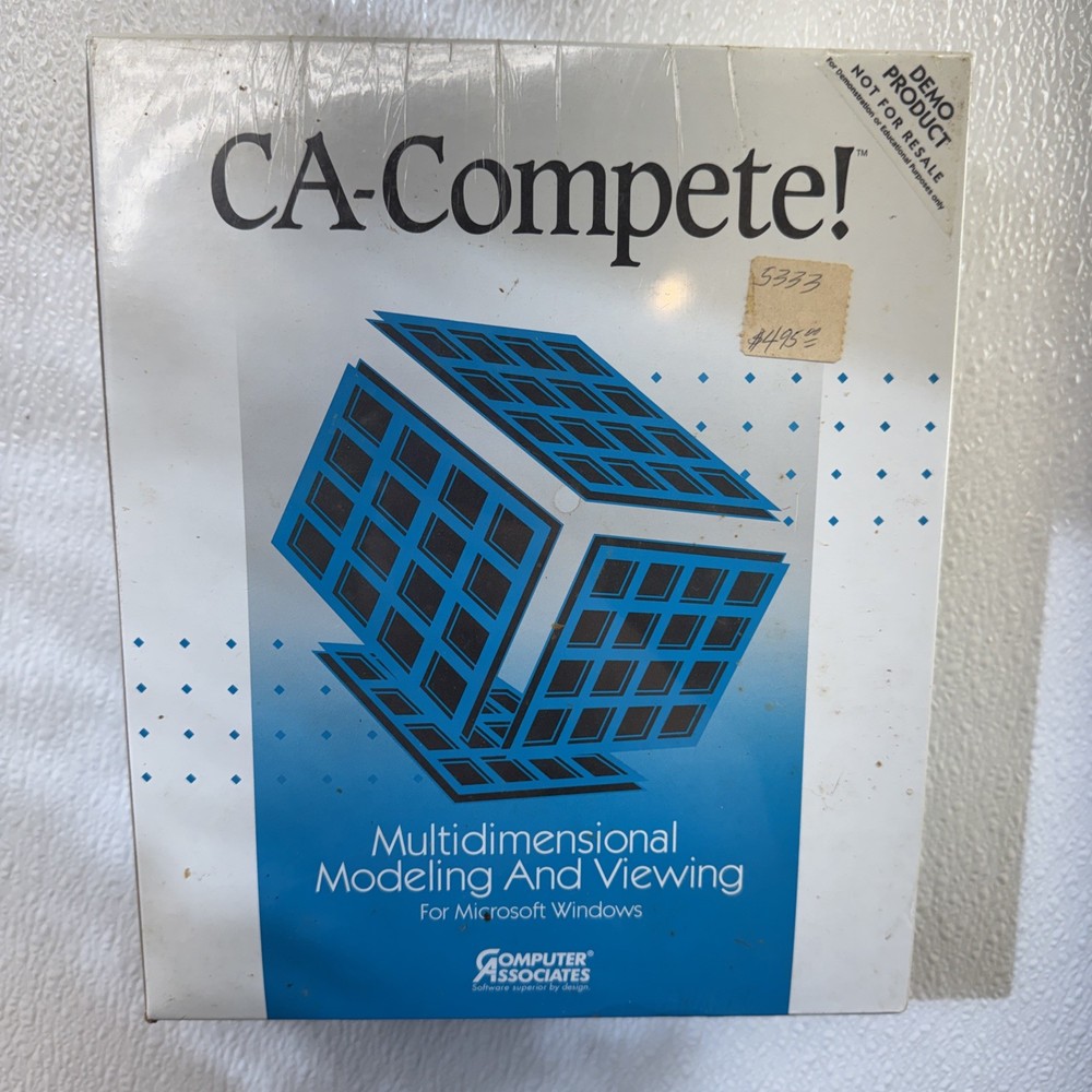 CA-Complete! for Windows Computer Associates 1992 data modeling Demo Copy SEALED