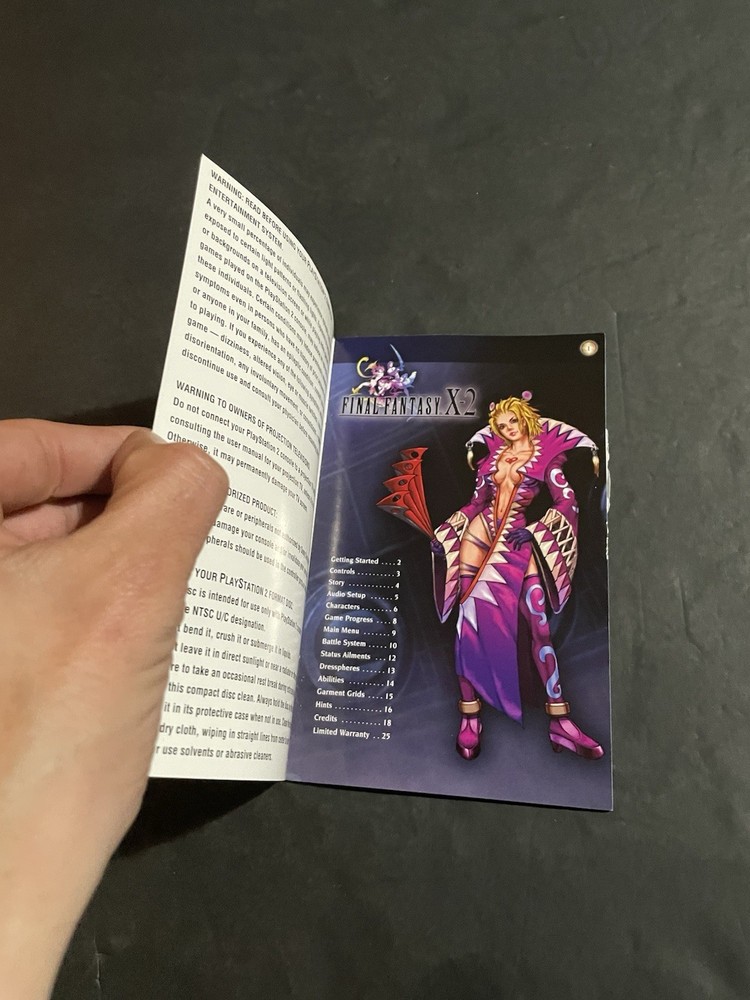 final fantasy x-2 ps2 Manual Only
