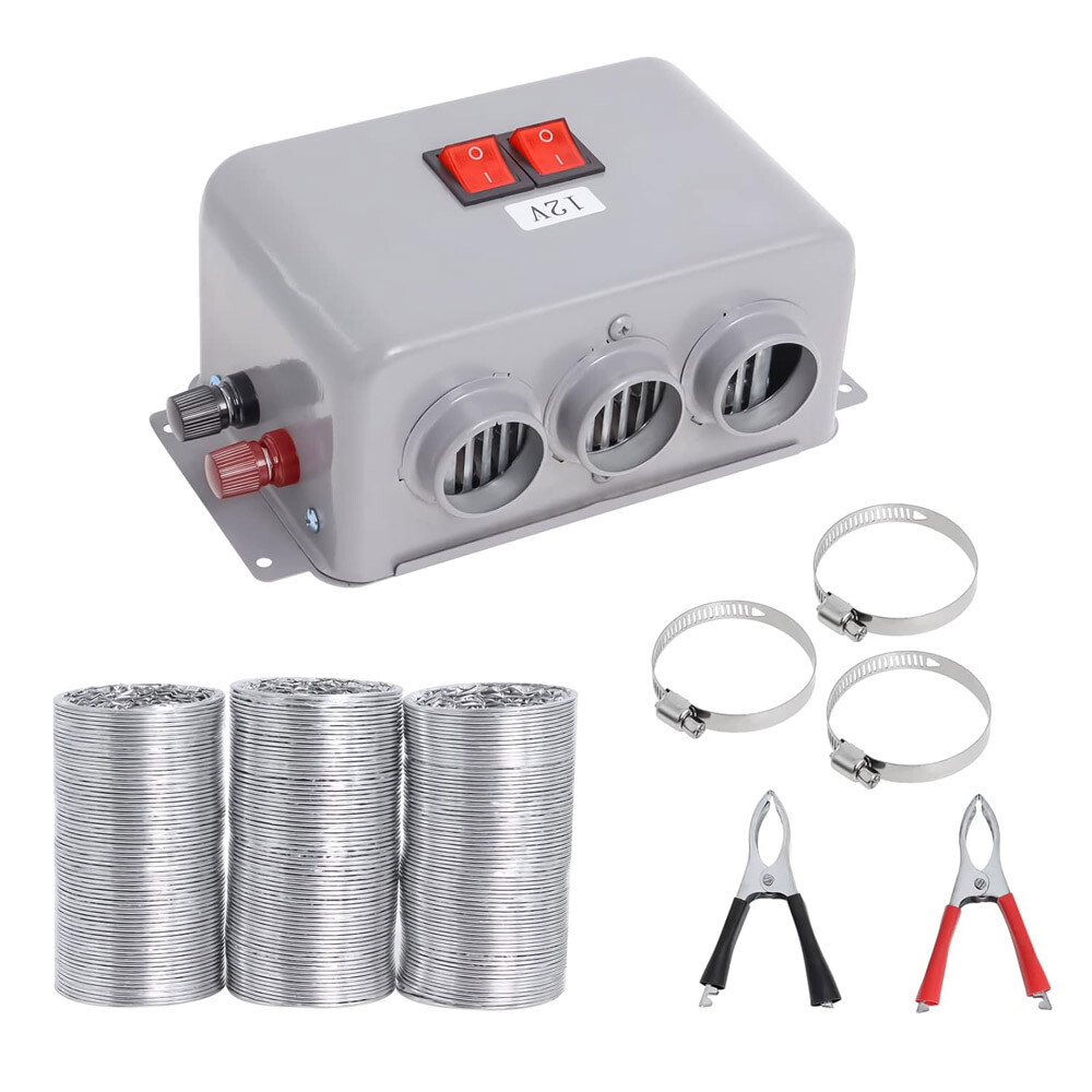 800W Electric Car Heater 3 Hole 12V DC Heating Fan Defogger Defroster Demister