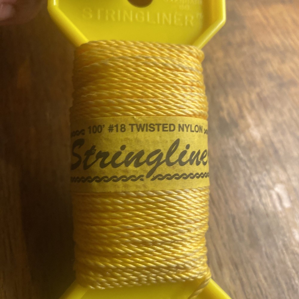 String Twine NOS Stringliner #18 Twisted Nylon Yellow Construction Line Plz