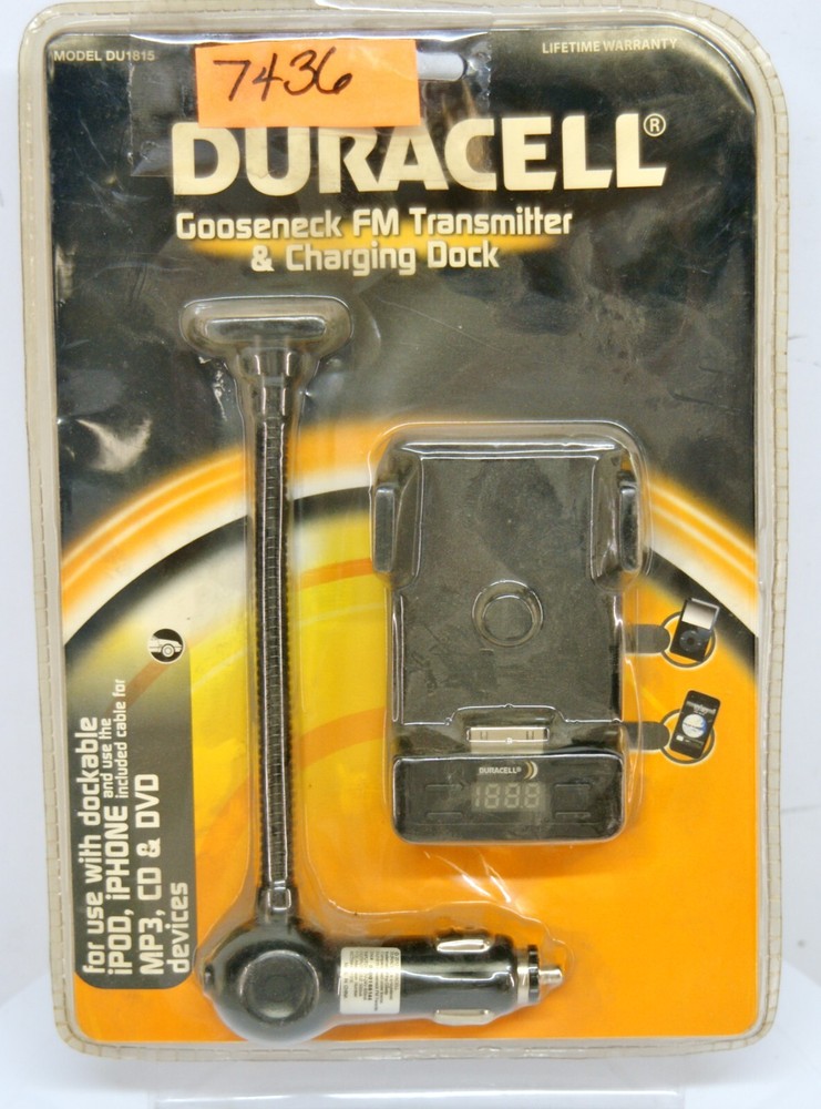 DU1815 Duracell Gooseneck FM Transmitter & Charging Dock 7436