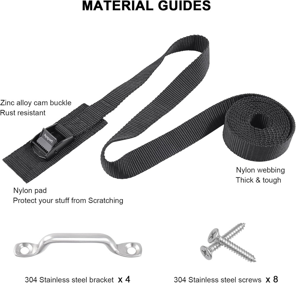 Battery Tie down Strap 48” Battery Box Hold down Kit, Tie down Kit, with Small S