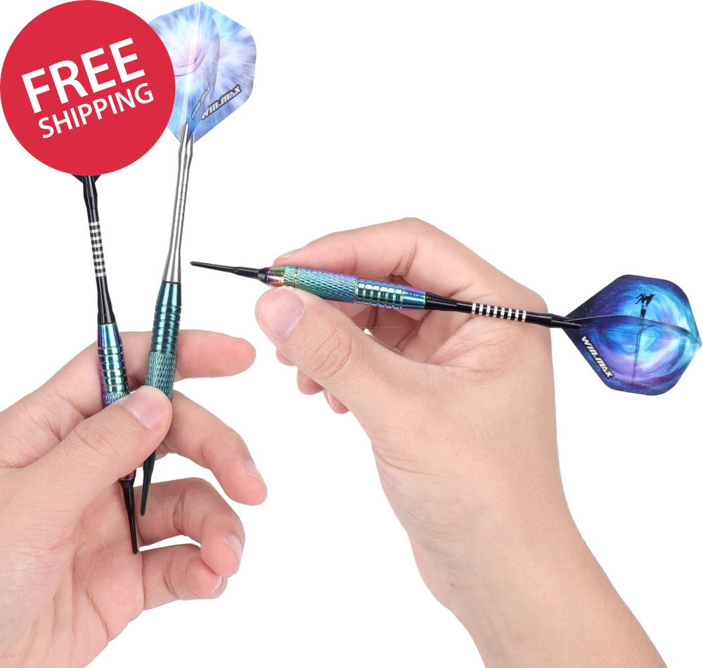 Soft Tip Darts Set 12 Pack 18 Gram with 100 Extra Tips Plastic Tip Board Game