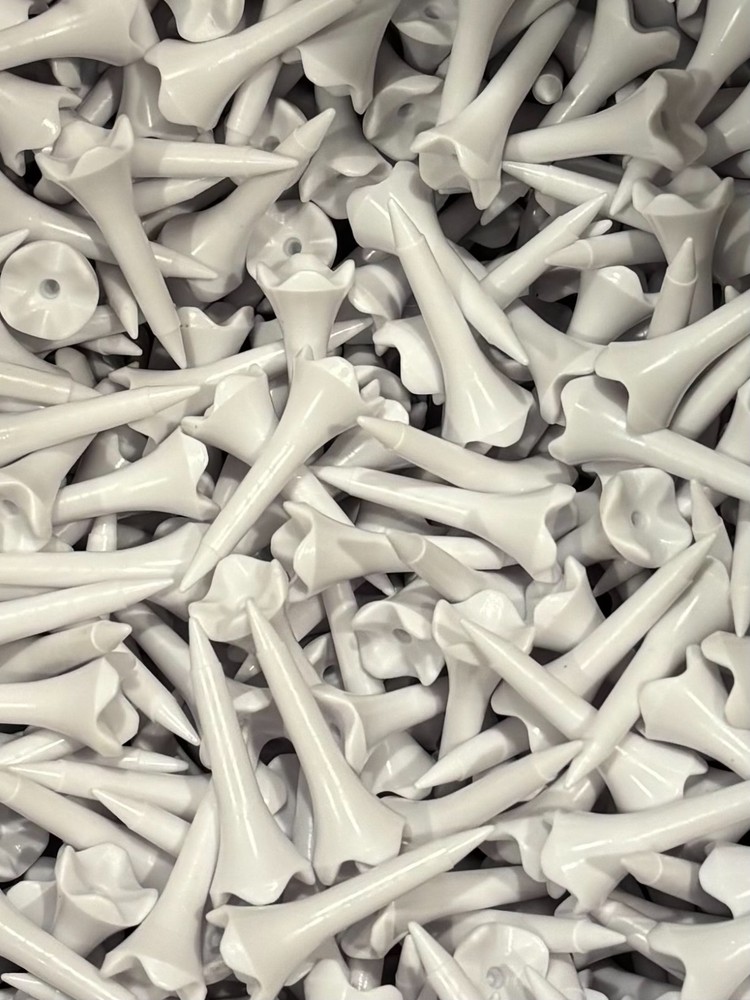 Pack of 50 1.5" White Plain Golf Tee Evolution PTS Plastic Short Tee Iron