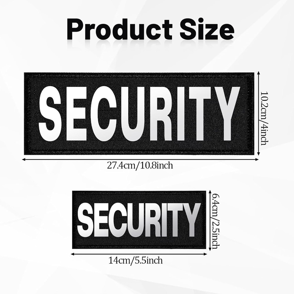 Security Patch, 2 Pcs Reflective Security Hook and Loop Patch for Vest Printed