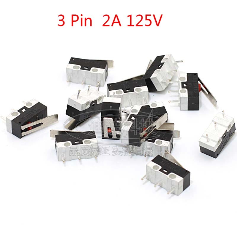 3 Pin Ultra Mini Micro Switch Roller Lever Actuator Mouse Microswitch 2A 125V