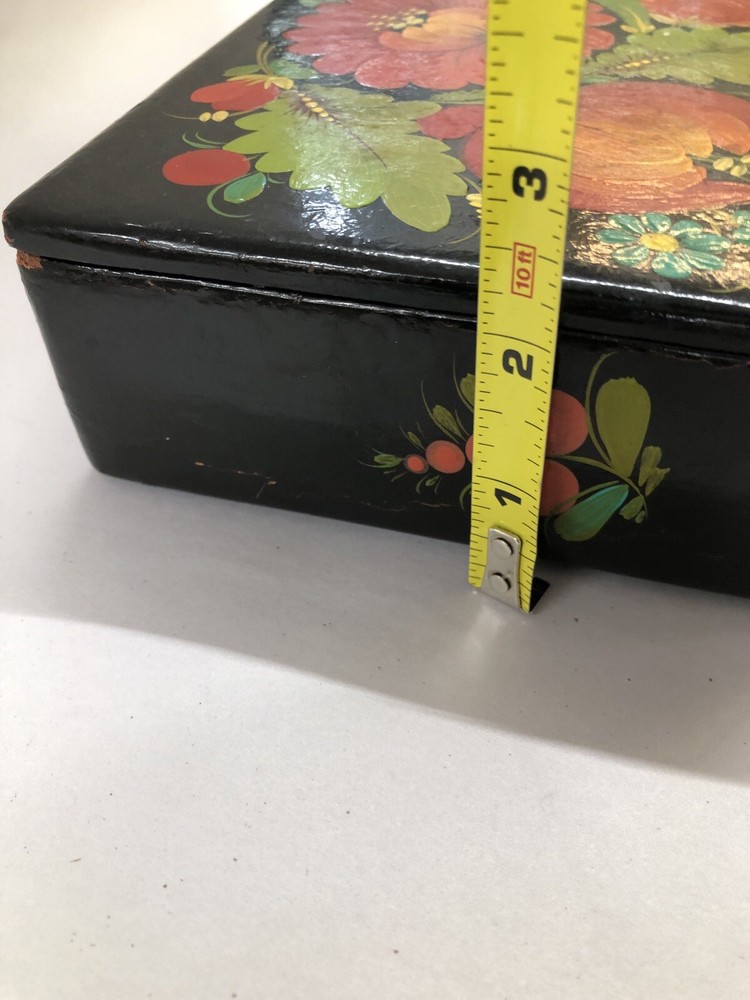 vintage Russian lacquer box funerary crematory box for pet