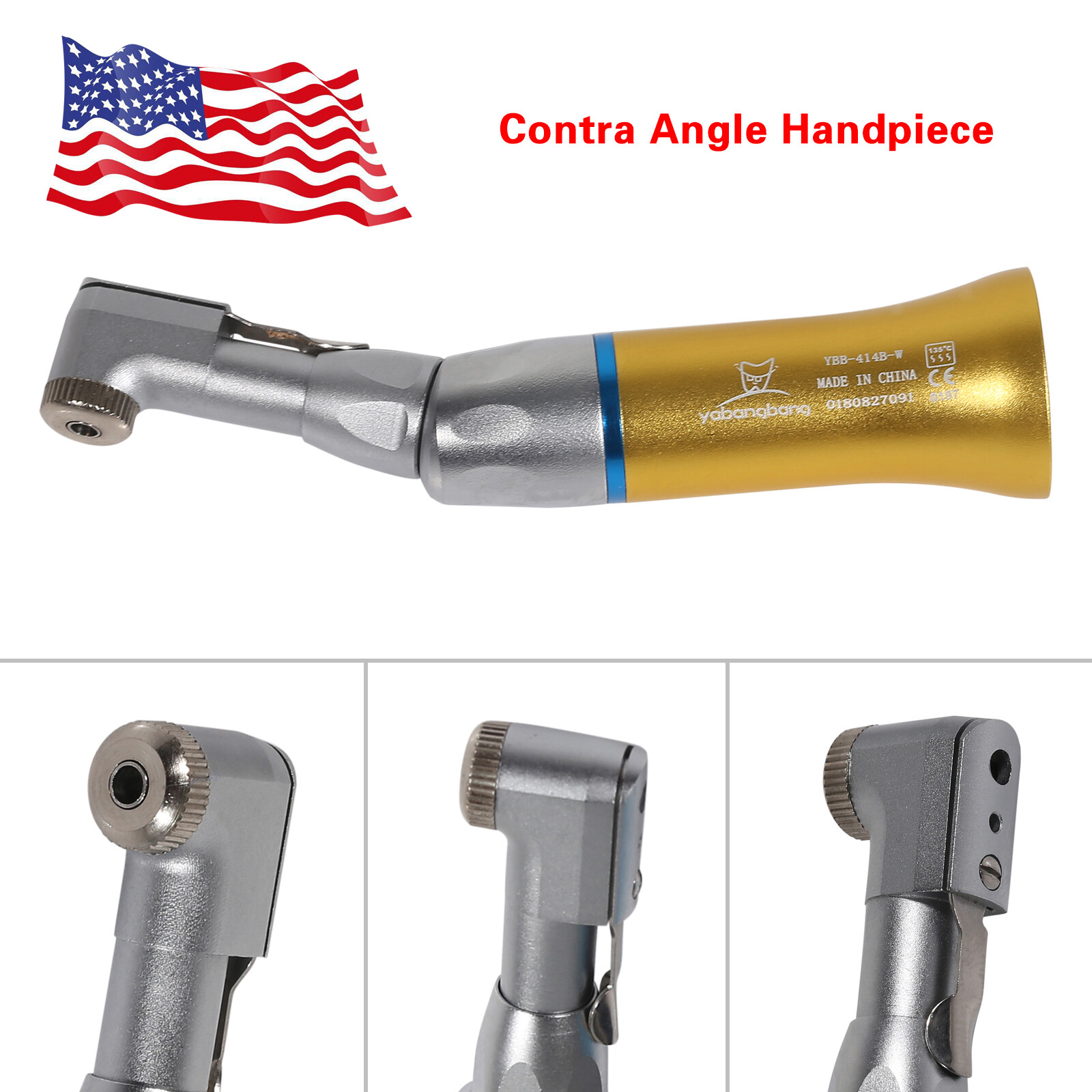 USA NSK Style Dental Low Speed Contra Angle Handpiece Latch E-Type Gold st
