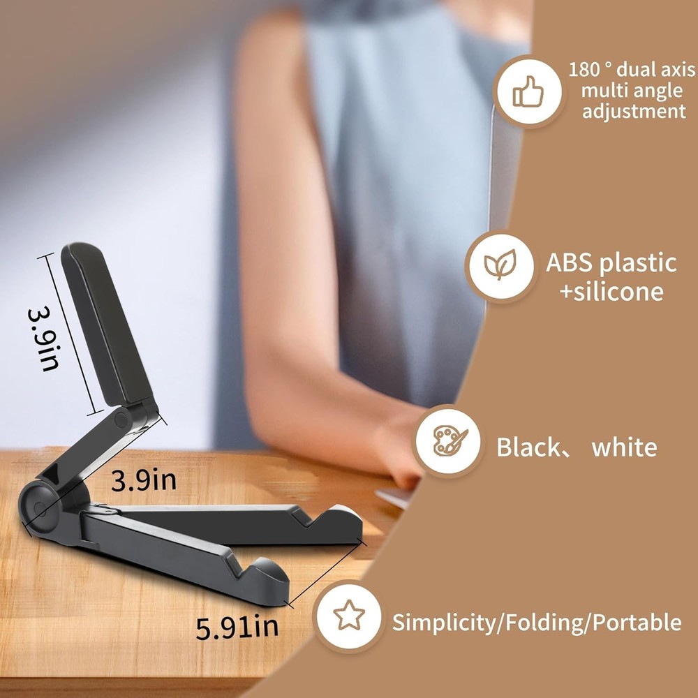 Portable Monitor Stand & Tablet - Adjustable, Foldable, Black