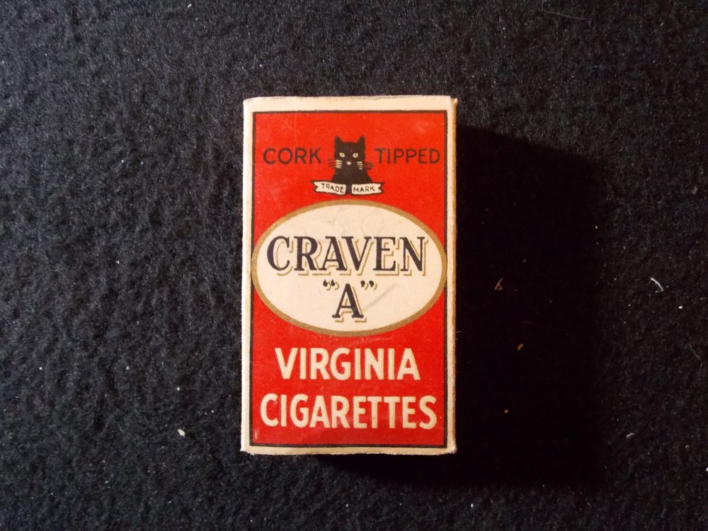 Vintage Carreras Black Cat Craven A Empty Cigarette Packet Box