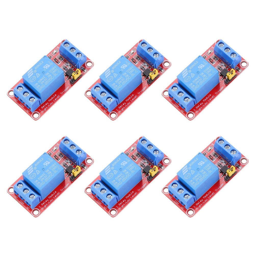 6 Pcs DC 5V 1 Channel Relay Module High or Low Level Trigger for Electronics