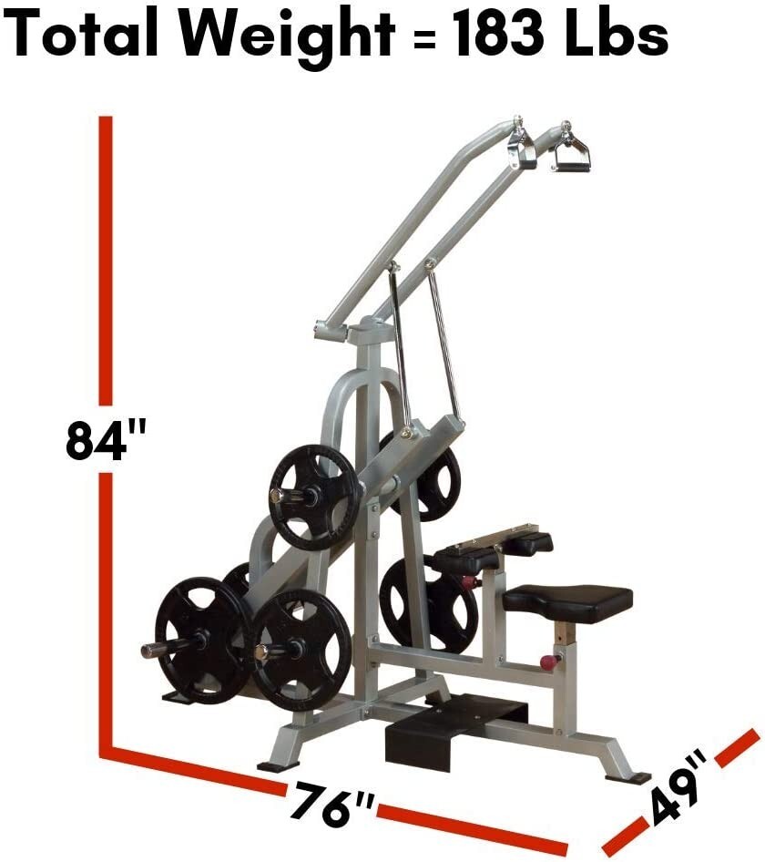 Body-Solid Leverage Lat Pulldown Plate Loaded Pro Clubline Commercial LVLA